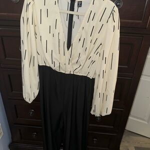 Elegant Black and White Jumpsuit